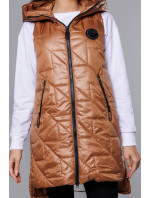 Prošívaná dámská vesta v karamelové barvě model 18016222 - S'WEST