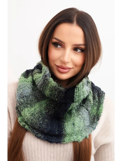 Komin dámský vlněný měkký šátek golf zimní KN21 zelený