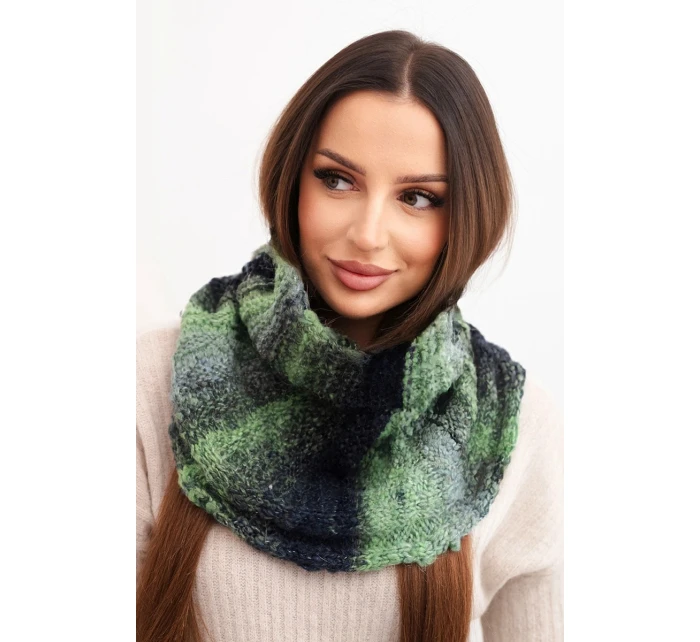 Komin dámský vlněný měkký šátek golf zimní KN21 zelený