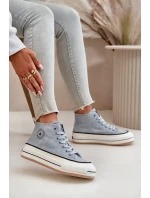 Zateplené Dámské Tenisky Na Platformě Eko Kůže Big Star Modré Zateplené Dámské Tenisky Na Platformě Eko Kůže Big Star Modré