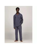 Pánské pyžamové kalhoty UM0UM02993 02E tm. modré s potiskem - Tommy Hilfiger