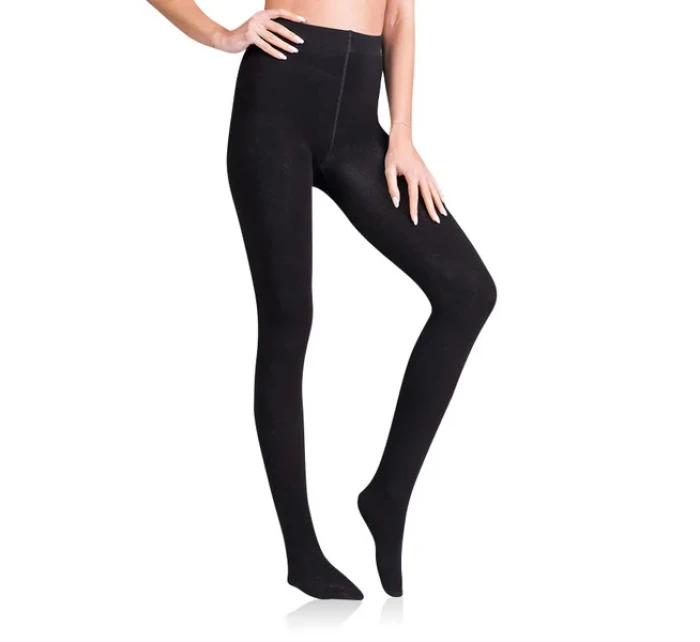 model 20469000 punčochové kalhoty FLEECE COTTON 100 DEN  černá - Bellinda