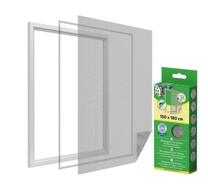 MOSKYTIÉRA DO OKNA 150X180 BÍLÝ POLYESTER + PÁSEK NA SUCHÝ ZIP