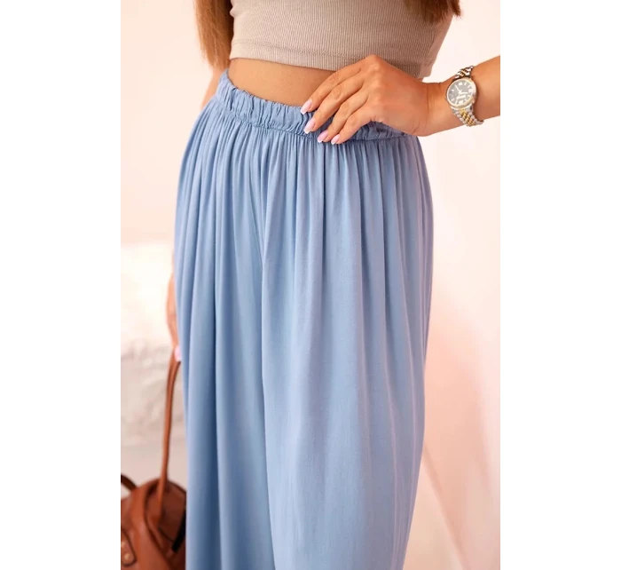 Široké dámské viskózové kalhoty s elastickým pasem z model 21117193 - K-Fashion