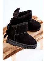 Dívčí teplé sněhule s mašlemi Černe Meriva Dívčí teplé sněhule s mašlemi Černe Meriva