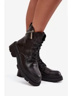 Kožené workery dámské zateplené Big Star model 21708634 Černé - Big Star Shoes Kožené workery dámské zateplené Big Star model 21708634 Černé - Big Star Shoes