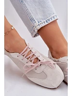 Semišové Nízké Dámské Tenisky Big Star TT274599 Béžové
