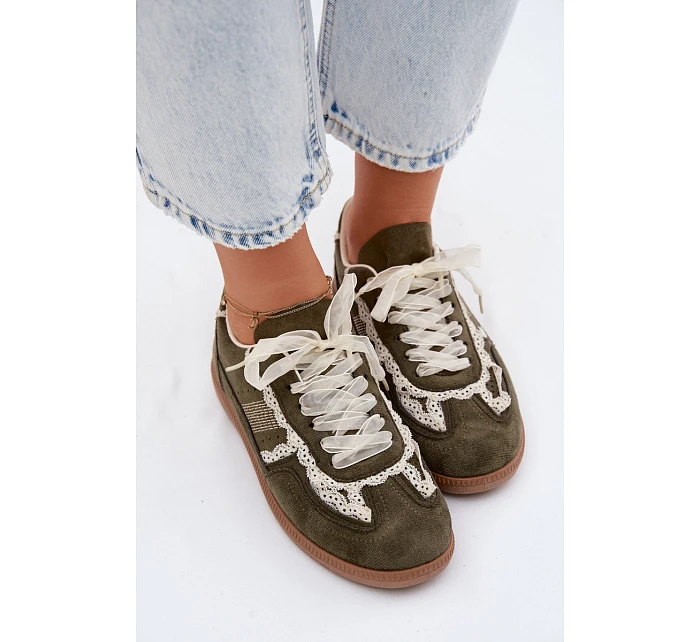 Dámské tenisky s krajkou zelené model 22107037 - Boto
