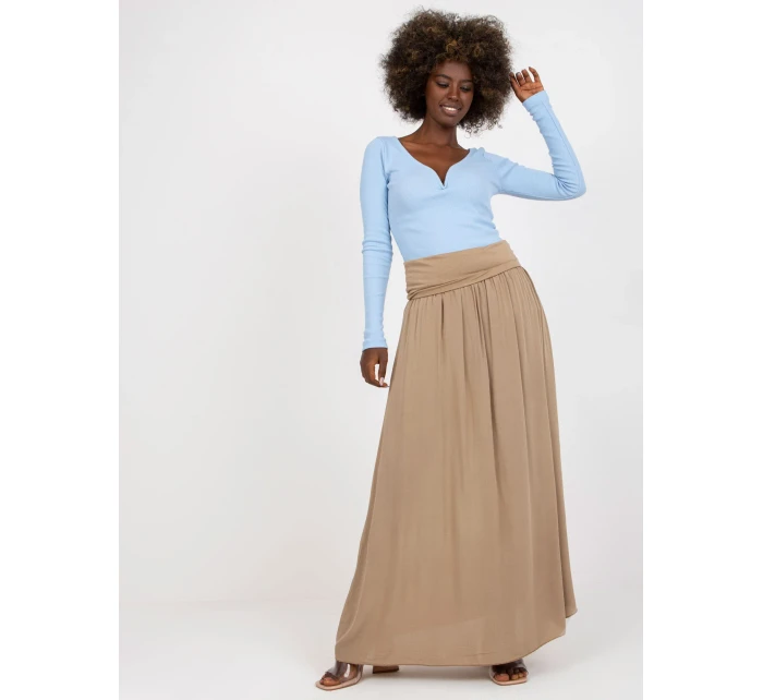 Spódnica TW SD BI model 20206447 ciemny bezowy - FPrice Spódnica TW SD BI model 20206447 ciemny bezowy - FPrice