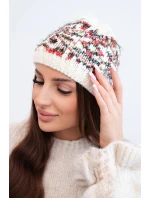 Dámská zimní vlněná čepice s ozdobnými krystalky K399 černá