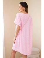 Dámské šaty s puntíky s krátkým rukávem a kabelkou bonbónově růžová Dámské šaty s puntíky s krátkým rukávem a kabelkou bonbónově růžová