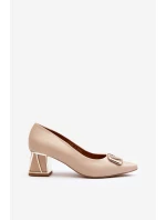 Elegantní lodičky s ozdobou Laura Messi 2740 Beige