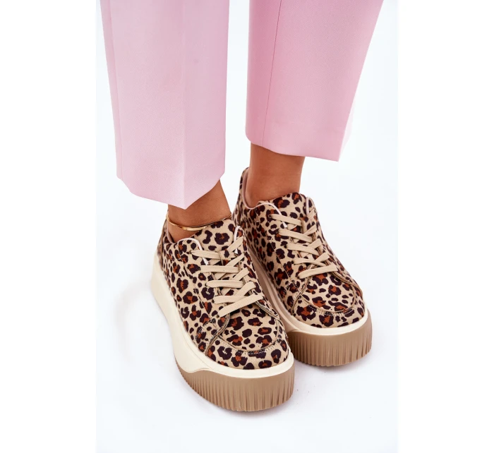 Tenisky Na Masivní Platformě Hladké Béžové Tirvanis Tenisky Na Masivní Platformě Hladké Béžové Tirvanis