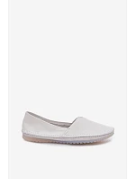 Dámské kožené baleríny model 22100748 Bílá - Maciejka