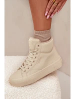 Dámské zateplené tenisky na platformě Big Star – béžové Dámské zateplené tenisky na platformě Big Star – béžové