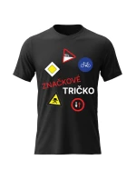 Pánské bavlněné tričko s potiskem - ZNAČKOVÉ TRIČKO - černé