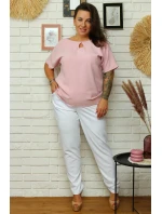 Dámská halenka pudrově růžová model 18398596 - Karko Dámská halenka pudrově růžová model 18398596 - Karko