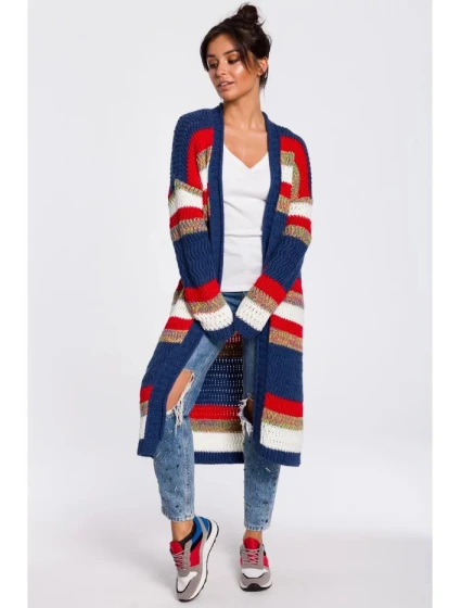 Dámský dlouhá svetr model 4 Tmavě červený  model 21758959 - BeWear