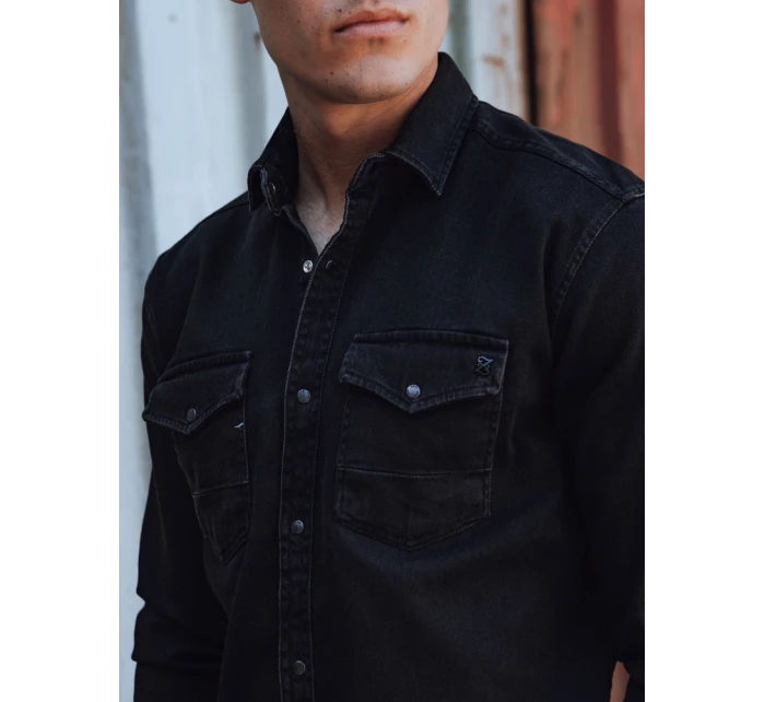 Pánská džínová košile černá Dstreet model 21978423 - FashionStreet Pánská džínová košile černá Dstreet model 21978423 - FashionStreet