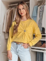 Dámská oversize mikina s květinou PETITKA žlutá FashionStreet BY1390