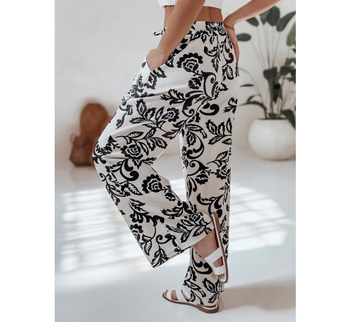 Dámské květinové kalhoty s širokými nohavicemi black Dstreet model 21987403 - FashionStreet