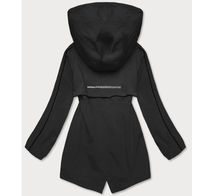 Tenká černá dámská bunda s podšívkou (B8119-1)