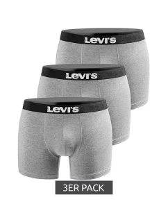 Pánské boxerky Levi's 3-Pack šedé bavlněné boxerky