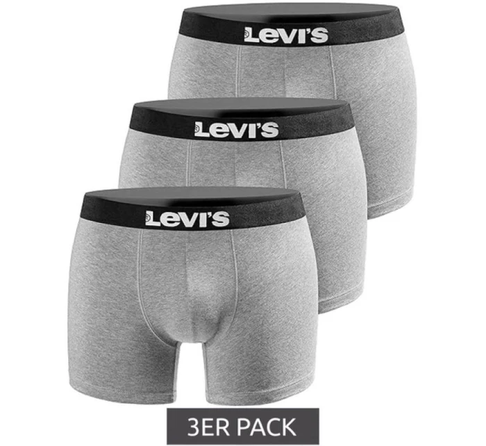 Pánské boxerky Levi's 3-Pack šedé bavlněné boxerky