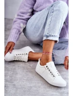 Dámské tenisky Kožené Big Star KK274005 Bílé Dámské tenisky Kožené Big Star KK274005 Bílé