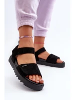 Dámské Semišové Sandály Na Platformě Big Star model 21655456 Černé - Big Star Shoes Dámské Semišové Sandály Na Platformě Big Star model 21655456 Černé - Big Star Shoes