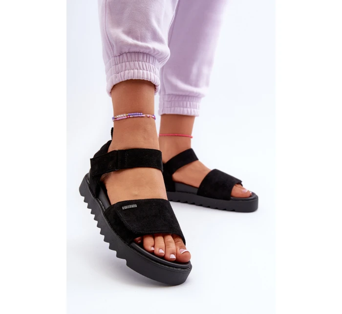 Dámské Semišové Sandály Na Platformě Big Star model 21655456 Černé - Big Star Shoes Dámské Semišové Sandály Na Platformě Big Star model 21655456 Černé - Big Star Shoes