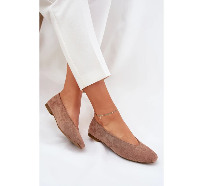 Klasické Baletky Z Eko Semiše Khaki model 21687293 - Boto