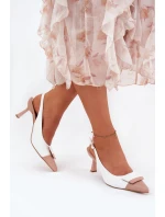 Elegantní Lodičky S Dekorací Eko Kůže Bílé model 21688683 - Boto