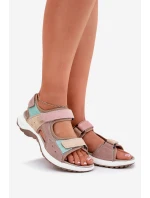 Dámské Sportovní Kožené Sandály Béžové model 21695390 - VINCEZA Dámské Sportovní Kožené Sandály Béžové model 21695390 - VINCEZA