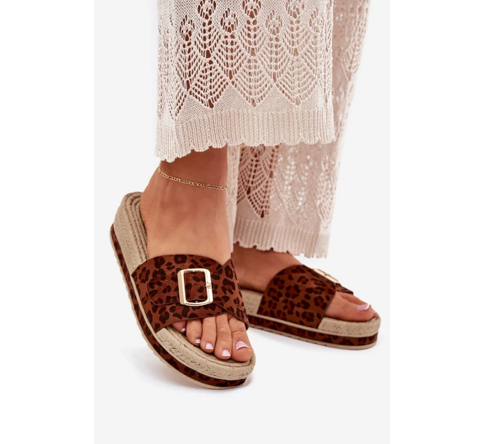 Dámské Pantofle Na Platformě Se Zlatou Přezkou Panthera Selira Dámské Pantofle Na Platformě Se Zlatou Přezkou Panthera Selira