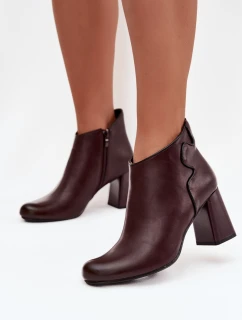 Kožené vysoké boty s  Bordové model 21712809 - Boto