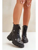 Dámské Workery Boty S Ozdobami Eko Kožené Černé Cadenilla Dámské Workery Boty S Ozdobami Eko Kožené Černé Cadenilla