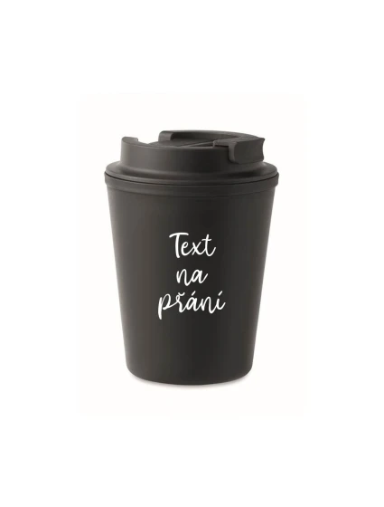 TEXT NA PŘÁNÍ - černý termohrnek 300 ml