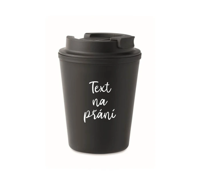 TEXT NA PŘÁNÍ - černý termohrnek 300 ml