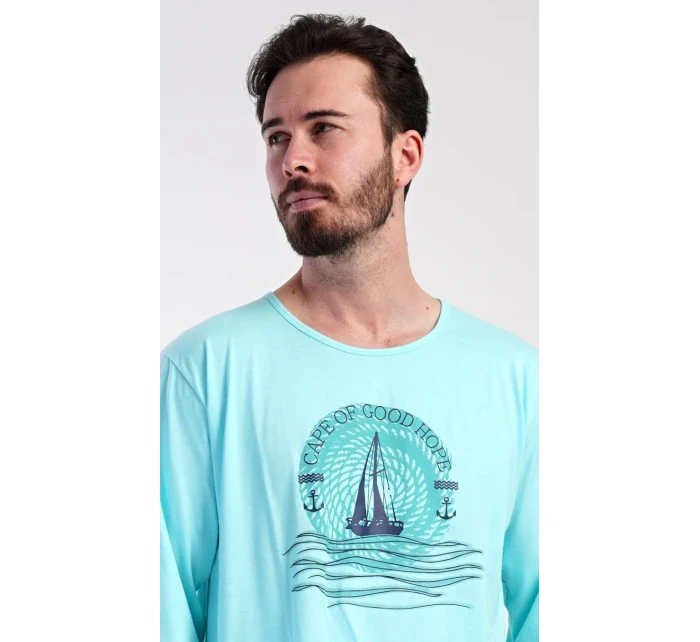 Pánská noční košile s dlouhým rukávem model 21822084 - Vienetta Pánská noční košile s dlouhým rukávem model 21822084 - Vienetta