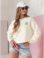 Dámská oversize mikina s výšivkou SOFTSLON ecru FashionStreet BY1433