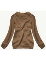 Dámská tepláková mikina v sépiové barvě se stahovacími lemy (W01-158)