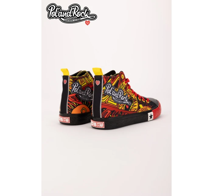 Tenisky Pol'and'Rock Festival X Big Star SS174501 Černo-Červené Tenisky Pol'and'Rock Festival X Big Star SS174501 Černo-Červené