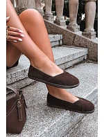 Dámské barefoot baleríny z přírodního semiše hnědé Mirelia Dámské barefoot baleríny z přírodního semiše hnědé Mirelia