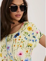 Bluzka model 22076791 jasny żółty - FPrice Bluzka model 22076791 jasny żółty - FPrice