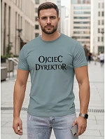 Tshirt męski klasyczny z napisem bawełniany petrol model 22217872 - FashionStreet Tshirt męski klasyczny z napisem bawełniany petrol model 22217872 - FashionStreet