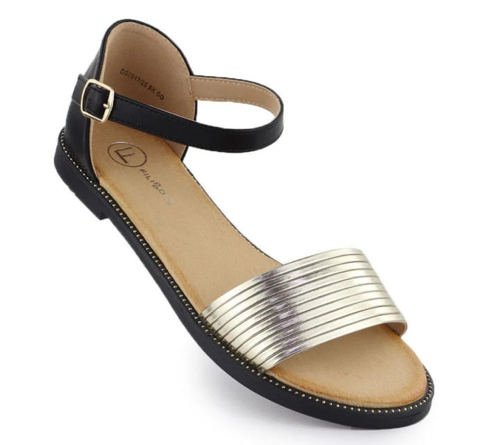 Dámské černo-zlaté sandály Filippo DS6917 Dámské černo-zlaté sandály Filippo DS6917