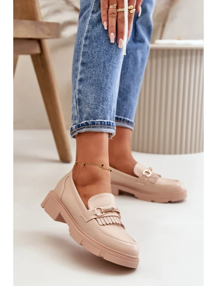 Dámské Mokasíny S Dekorací Eko Kůže Béžové model 21670524 - Boto Dámské Mokasíny S Dekorací Eko Kůže Béžové model 21670524 - Boto