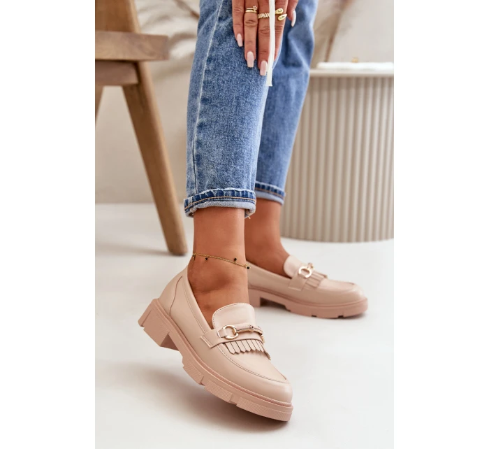 Dámské Mokasíny S Dekorací Eko Kůže Béžové model 21670524 - Boto Dámské Mokasíny S Dekorací Eko Kůže Béžové model 21670524 - Boto