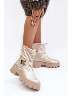 Dámské kozačky na masivní podrážce a plochém podpatku, Beige Werikse